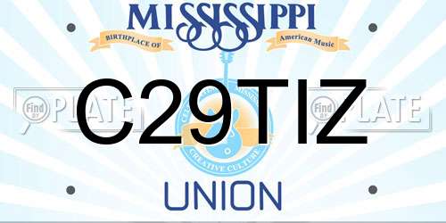 C29TIZ Mississippi License Plate