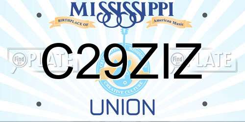 C29ZIZ Mississippi License Plate