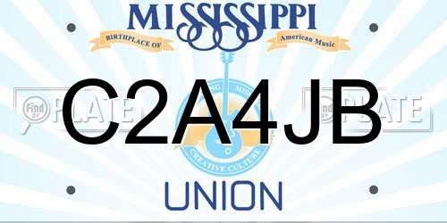C2A4JB Mississippi License Plate