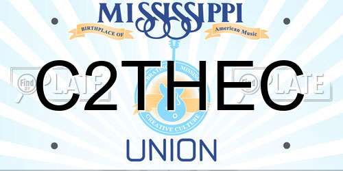 C2THEC Mississippi License Plate