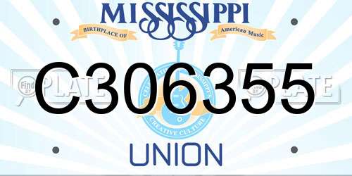 C306355 Mississippi License Plate