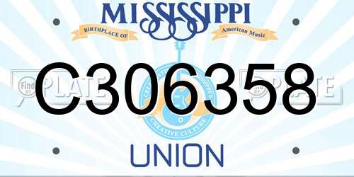 C306358 Mississippi License Plate