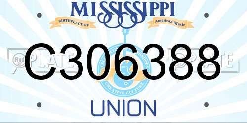 C306388 Mississippi License Plate