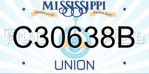 C30638B Mississippi License Plate
