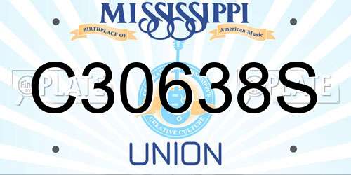 C30638S Mississippi License Plate