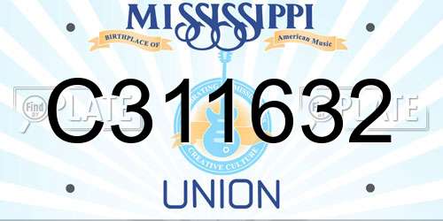 C311632 Mississippi License Plate