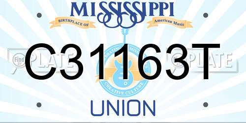 C31163T Mississippi License Plate