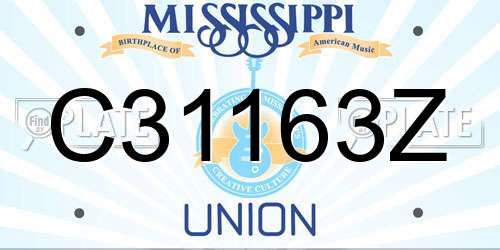 C31163Z Mississippi License Plate