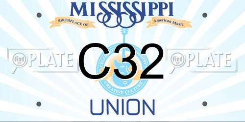 C32 Mississippi License Plate