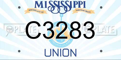 C3283 Mississippi License Plate