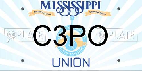C3PO Mississippi License Plate