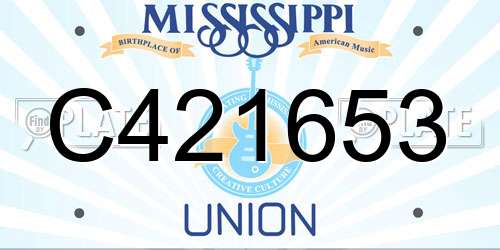C421653 Mississippi License Plate