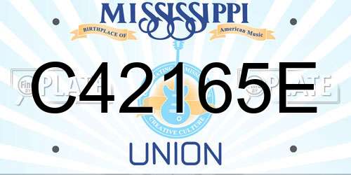 C42165E Mississippi License Plate