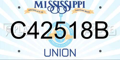 C42518B Mississippi License Plate
