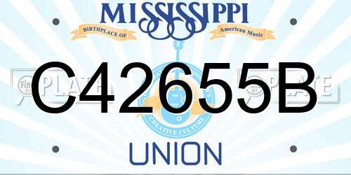 C42655B Mississippi License Plate