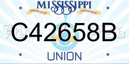 C42658B Mississippi License Plate