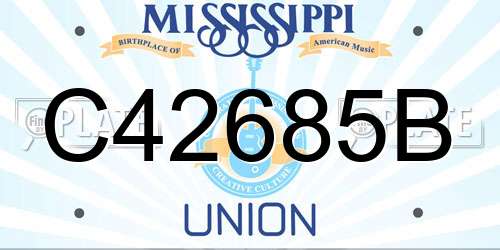 C42685B Mississippi License Plate