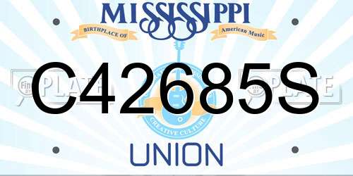 C42685S Mississippi License Plate