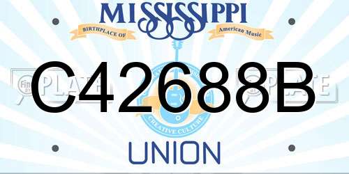 C42688B Mississippi License Plate
