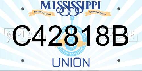 C42818B Mississippi License Plate