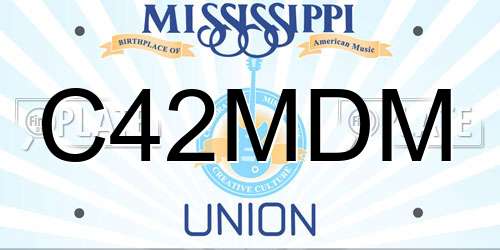 C42MDM Mississippi License Plate