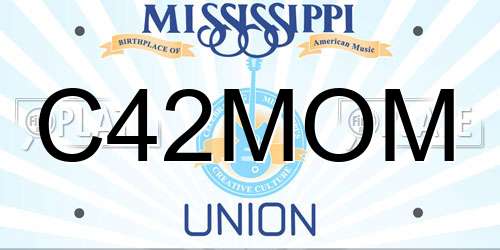 C42MOM Mississippi License Plate