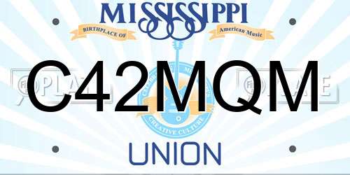 C42MQM Mississippi License Plate