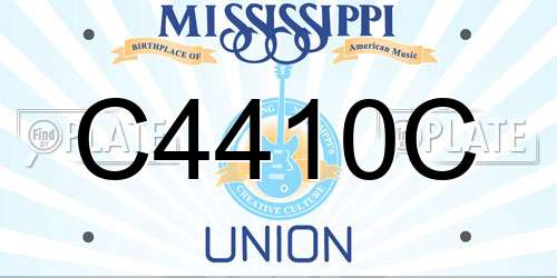 C4410C Mississippi License Plate