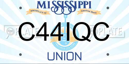 C44IQC Mississippi License Plate