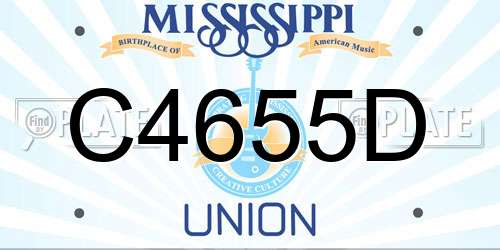 C4655D Mississippi License Plate