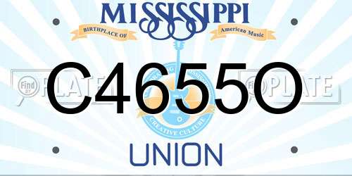 C4655O Mississippi License Plate
