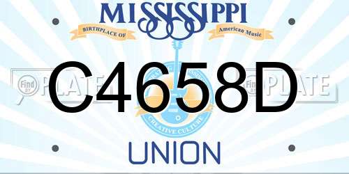 C4658D Mississippi License Plate