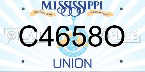 C4658O Mississippi License Plate
