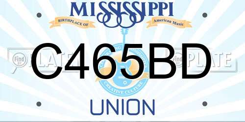 C465BD Mississippi License Plate