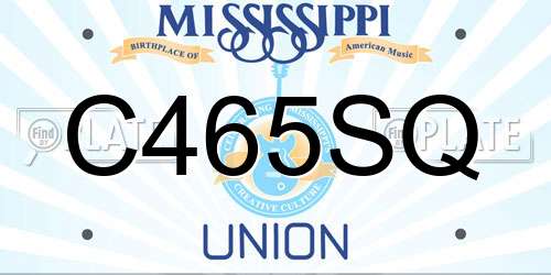 C465SQ Mississippi License Plate