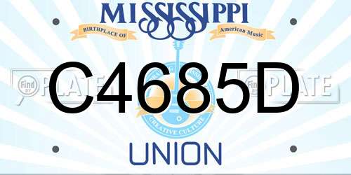 C4685D Mississippi License Plate