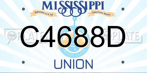 C4688D Mississippi License Plate