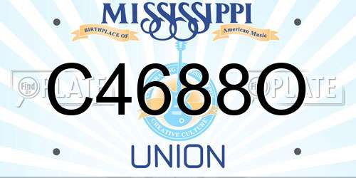 C4688O Mississippi License Plate