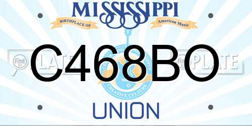 C468BO Mississippi License Plate