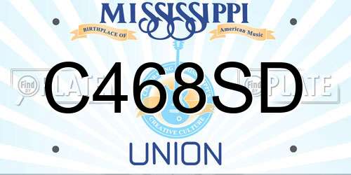 C468SD Mississippi License Plate