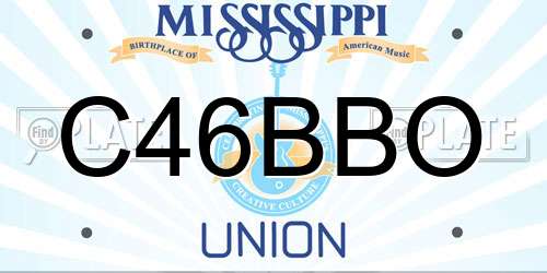 C46BBO Mississippi License Plate