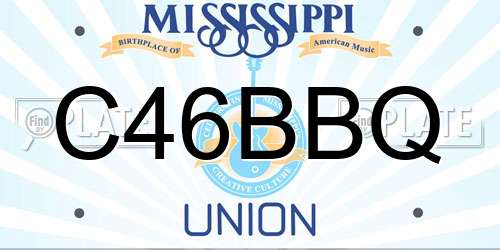 C46BBQ Mississippi License Plate