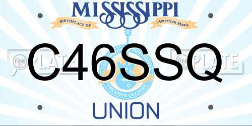C46SSQ Mississippi License Plate