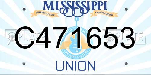 C471653 Mississippi License Plate