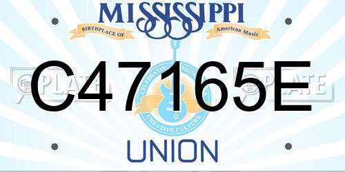C47165E Mississippi License Plate