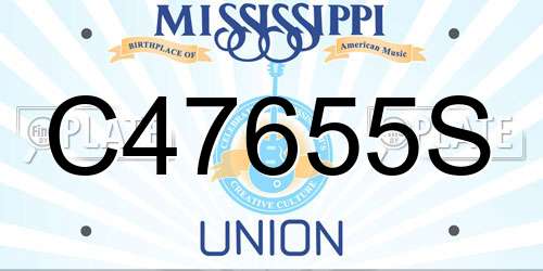 C47655S Mississippi License Plate