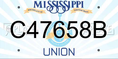 C47658B Mississippi License Plate