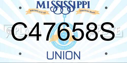 C47658S Mississippi License Plate