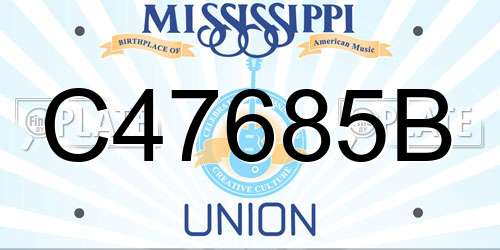 C47685B Mississippi License Plate