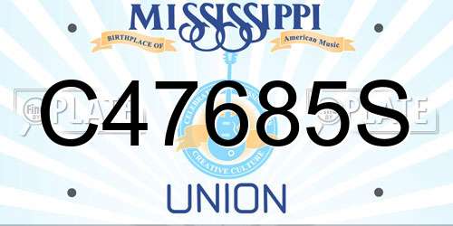 C47685S Mississippi License Plate